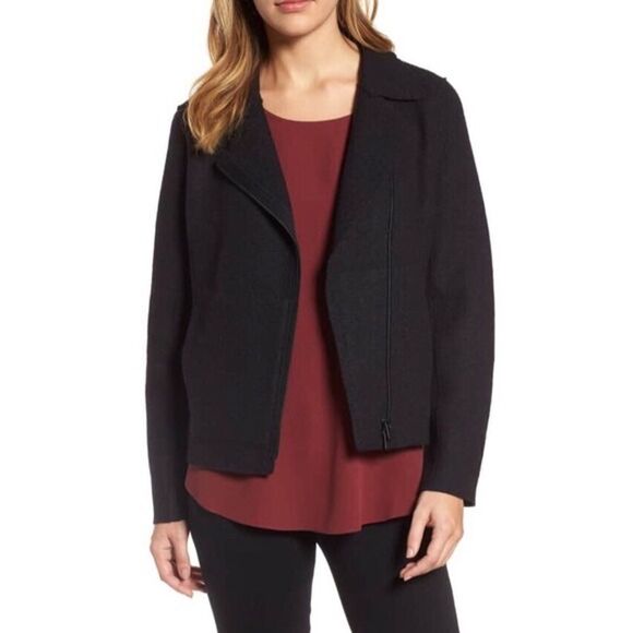 ✨ Eileen Fisher
Boiled Wool Moto Zip Up Coat✨ - Picture 1 of 6